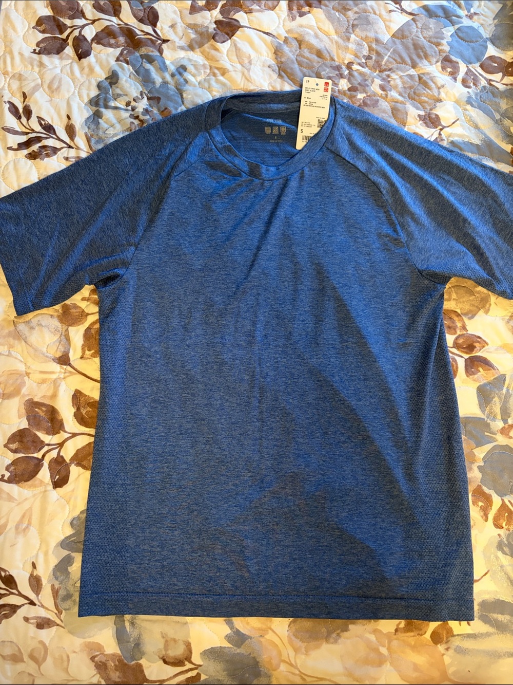 Uniqlo Men's Short Sleeve Crew Tee - Heather Blue